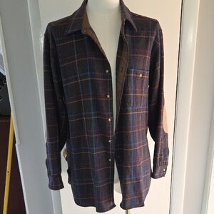 Vintage Pendleton Gray Flannel With Red, Blue And Orange 90's